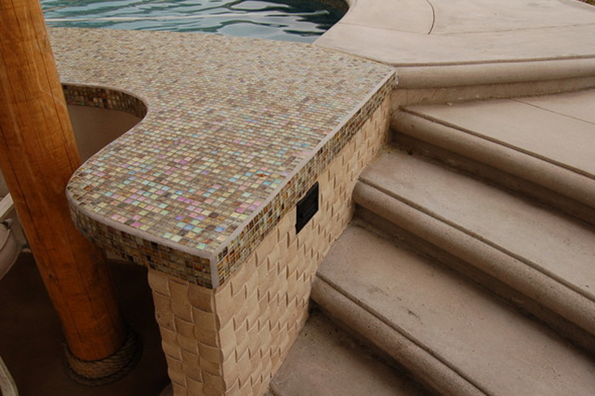 Bbq Countertop With Glass Tile Sunset Outdoor Creations